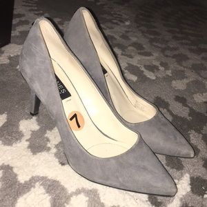 Gray heels, worn 2 times